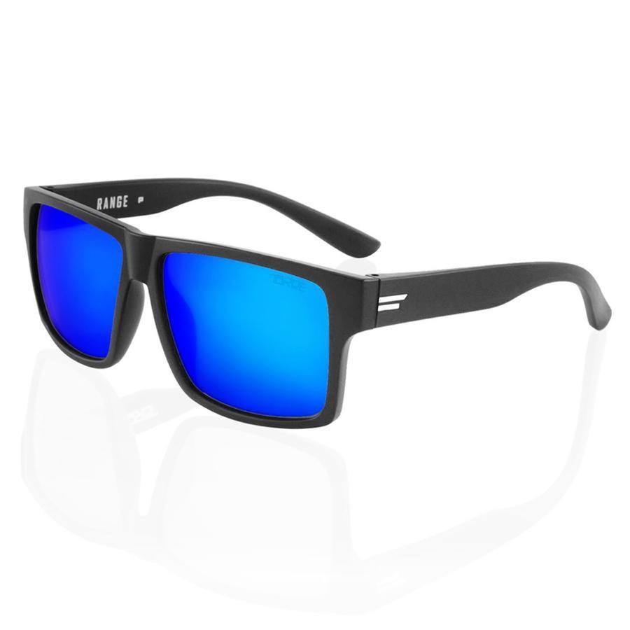 Toroe RANGE Polarized Sunglasses with Lifetime Warranty Matte Black Black Baja Blue Mirror Lens